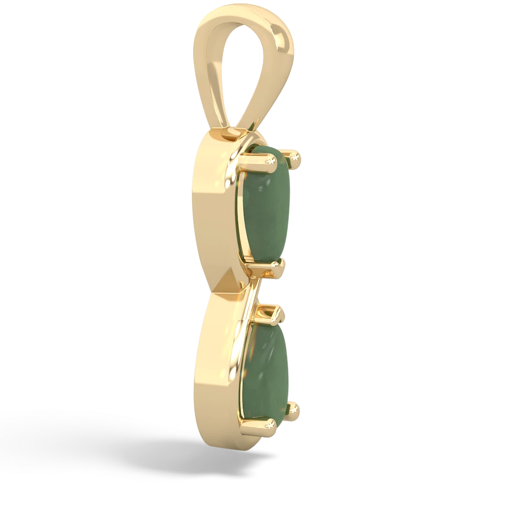 Jade Infinity 14K Yellow Gold pendant P5050