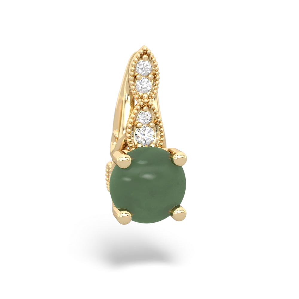 Jade Antique Elegance 14K Yellow Gold pendant P3100