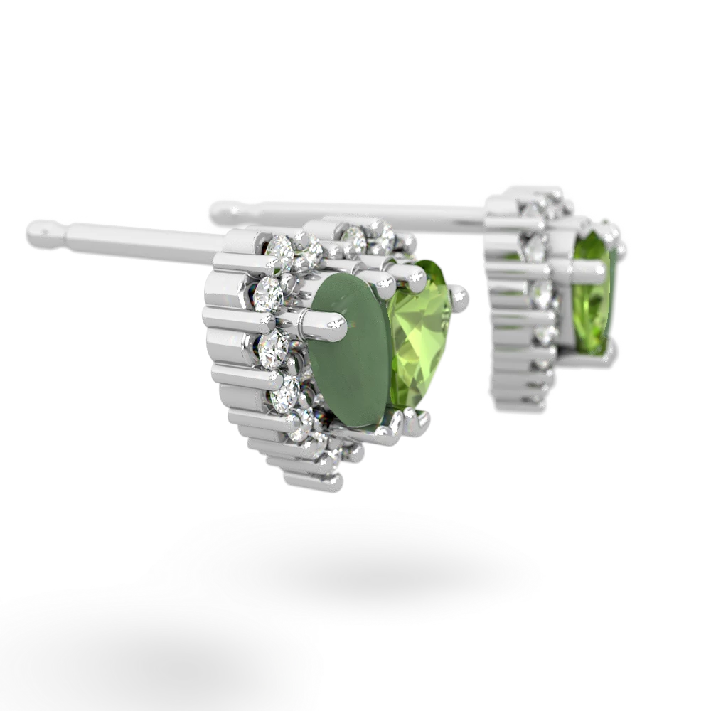 Jade Halo 14K White Gold earrings E7008