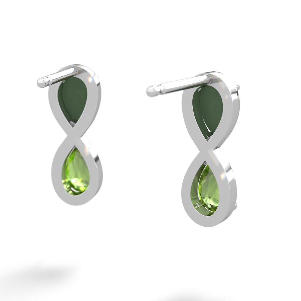 Jade Infinity 14K White Gold earrings E5050