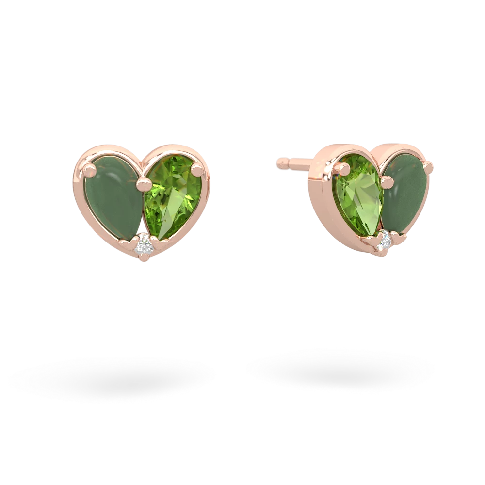 Jade 'Our Heart' 14K Rose Gold earrings E5072