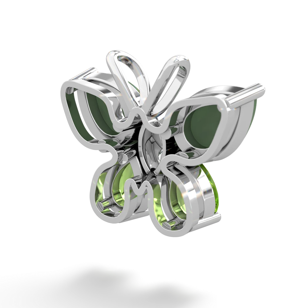 Jade Butterfly 14K White Gold pendant P2215