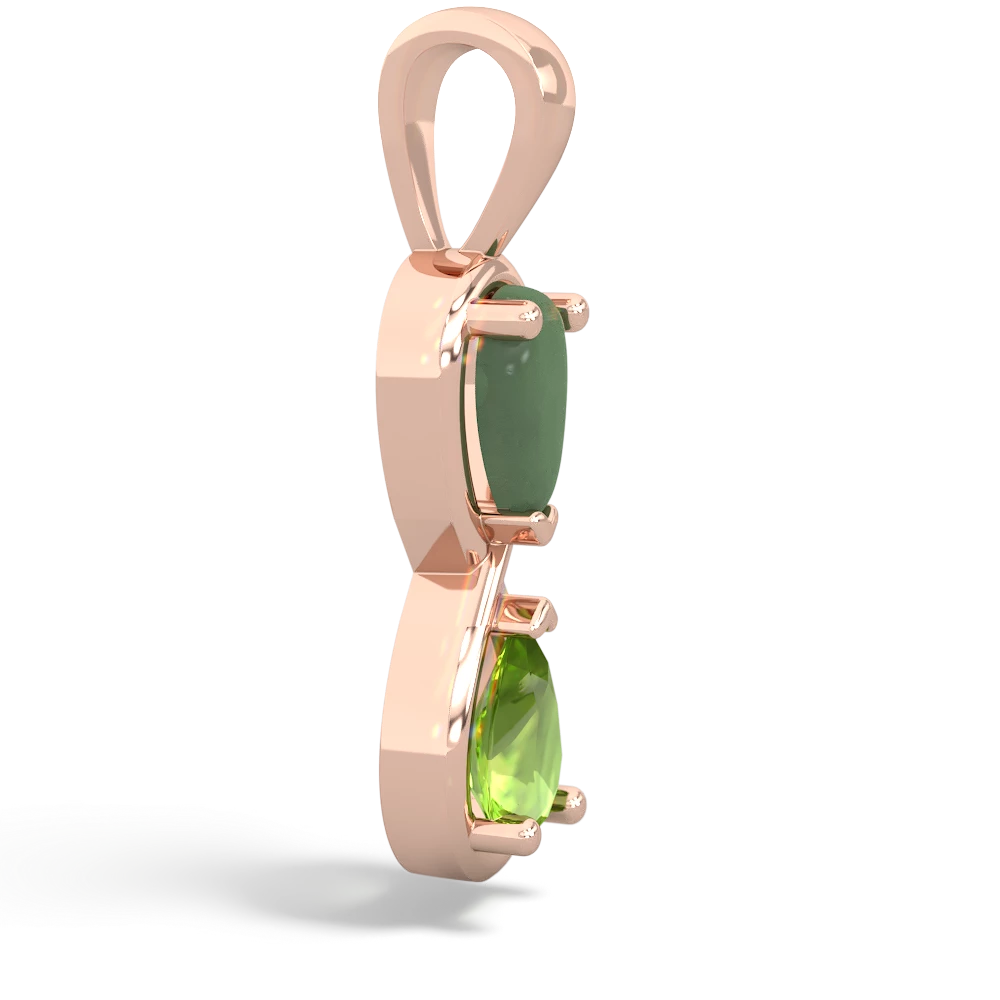 Jade Infinity 14K Rose Gold pendant P5050