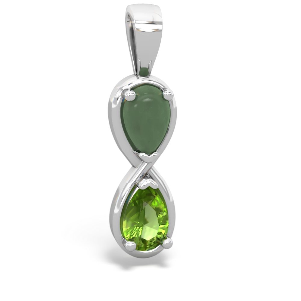 Jade Infinity 14K White Gold pendant P5050