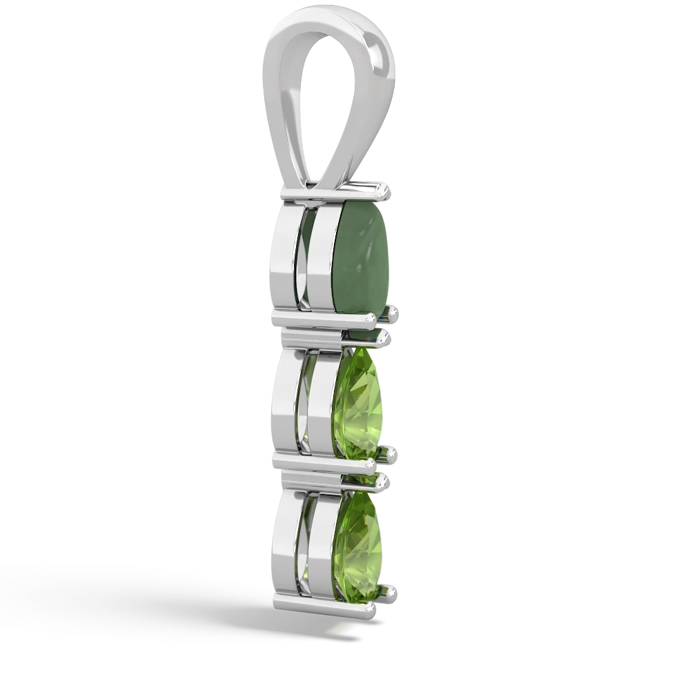 Jade Dew Drops 14K White Gold pendant P2251