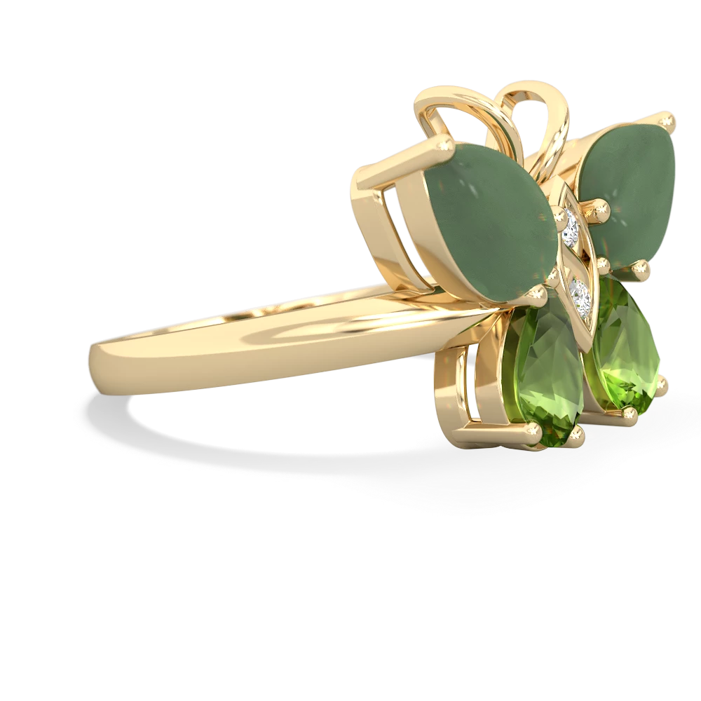 Jade Butterfly 14K Yellow Gold ring R2215