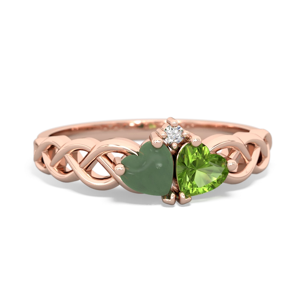 Jade Heart To Heart Braid 14K Rose Gold ring R5870