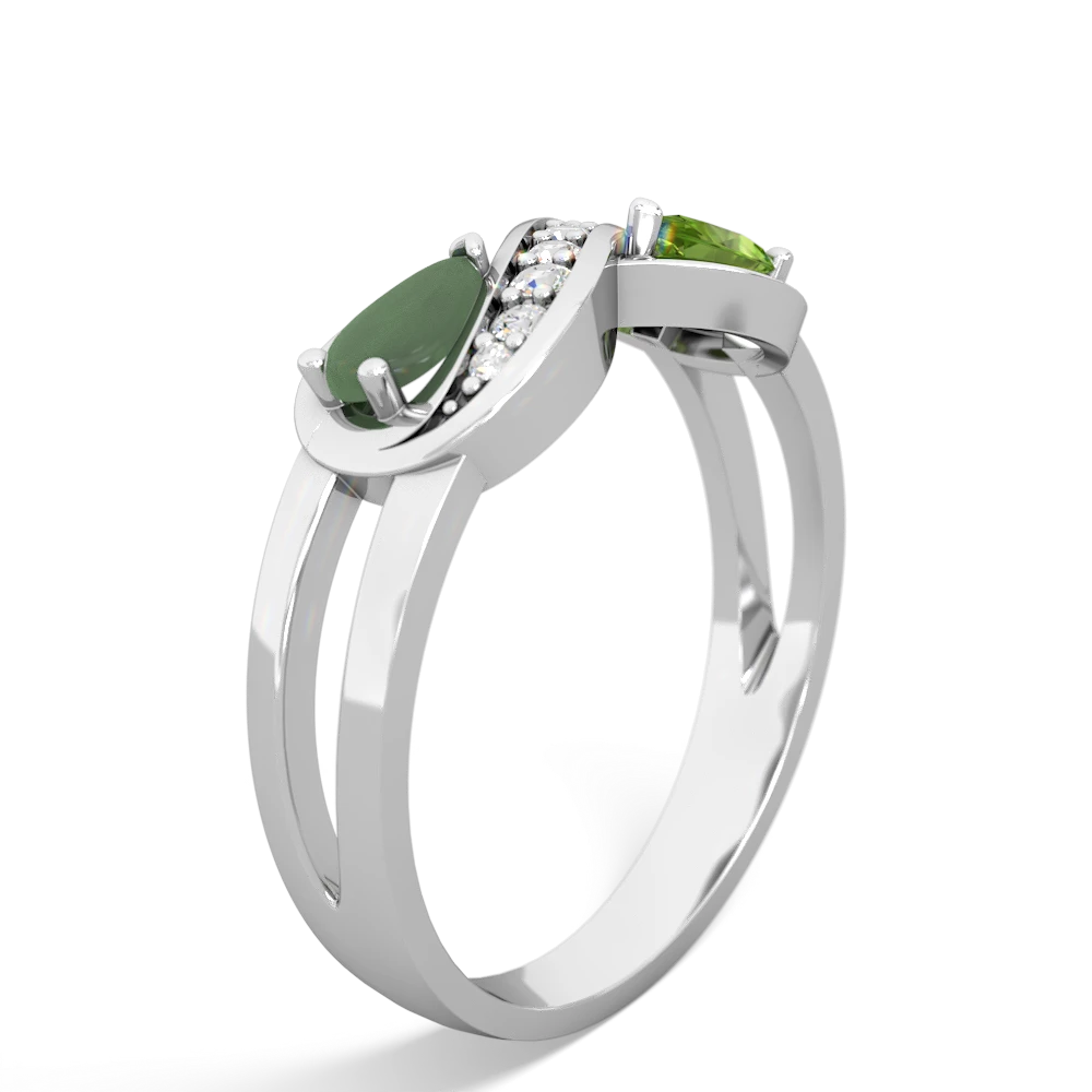 Jade Diamond Infinity 14K White Gold ring R5390