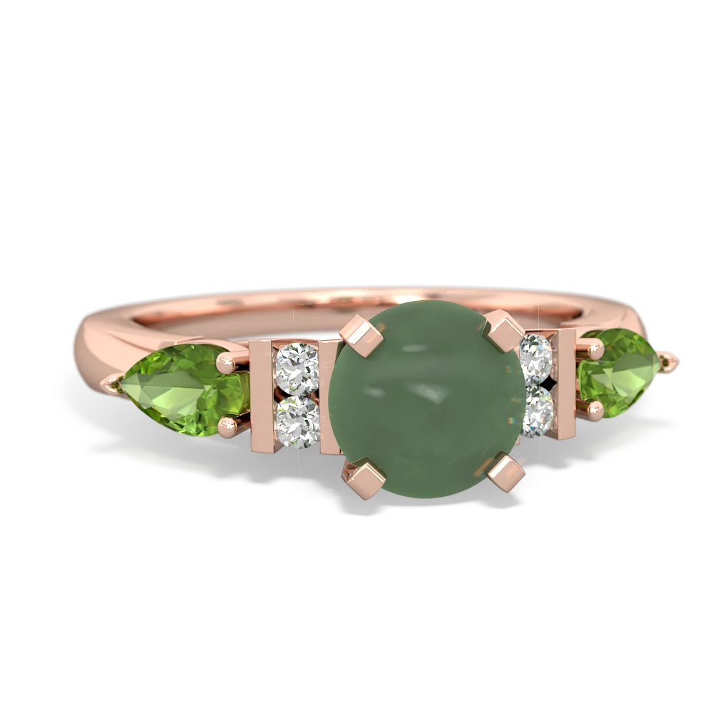 Jade 6Mm Round Eternal Embrace Engagement 14K Rose Gold ring R2005