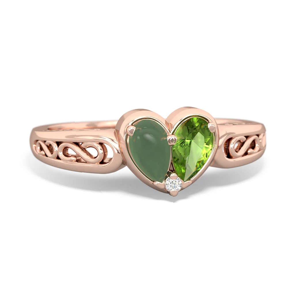 Jade Filligree 'One Heart' 14K Rose Gold ring R5070
