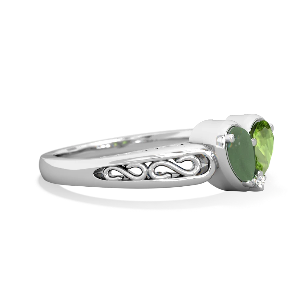 Jade Filligree 'One Heart' 14K White Gold ring R5070