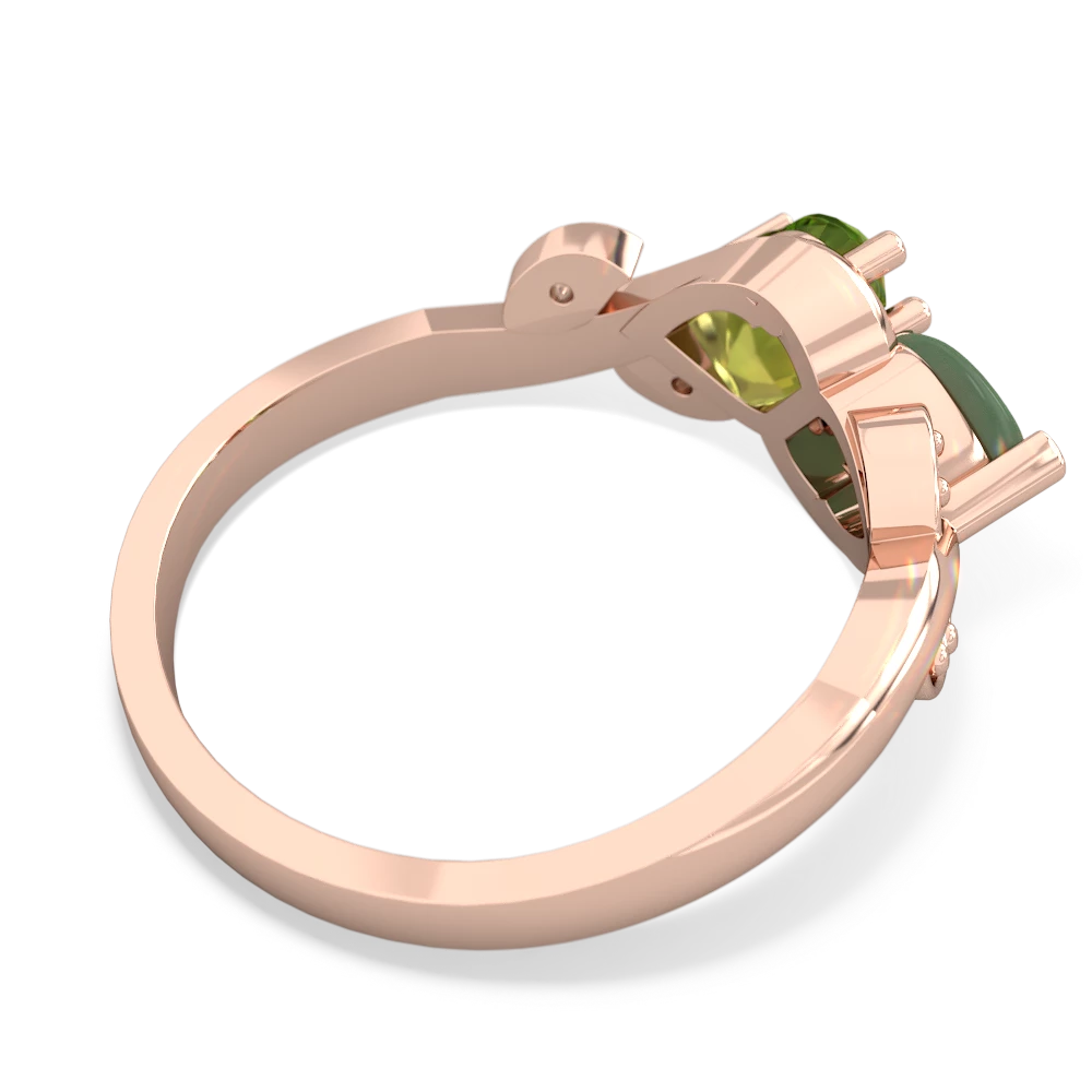 Jade Floral Elegance 14K Rose Gold ring R5790