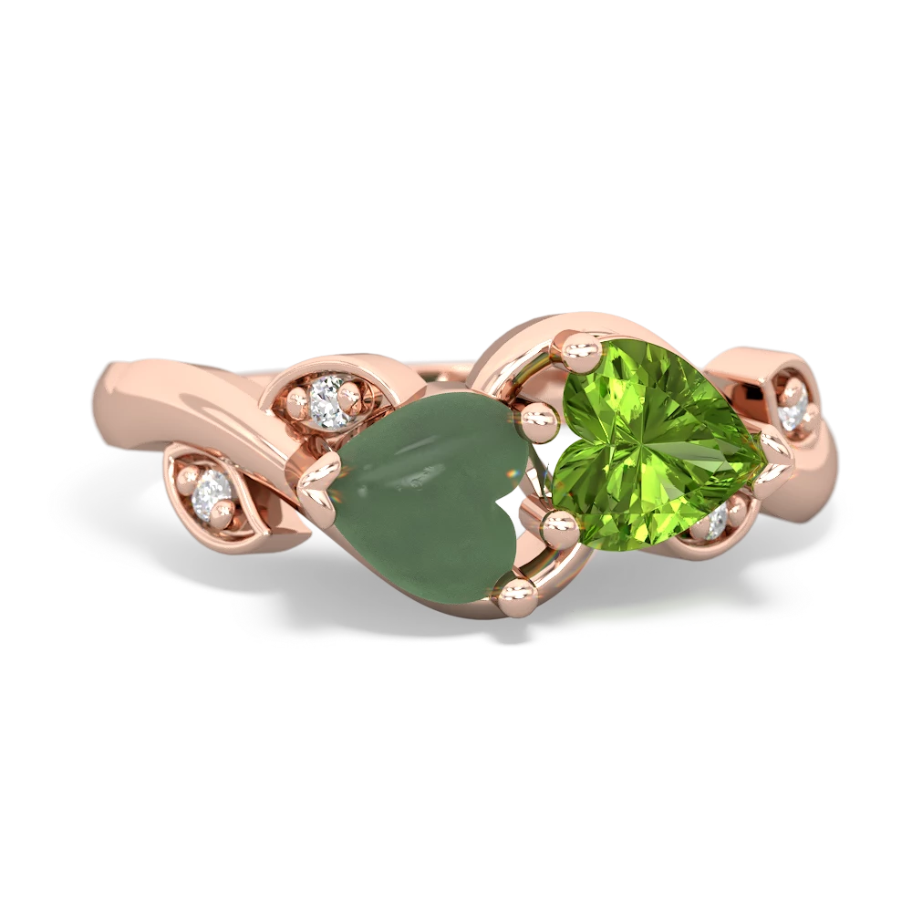 Jade Floral Elegance 14K Rose Gold ring R5790