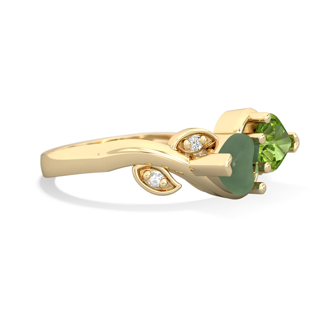 Jade Floral Elegance 14K Yellow Gold ring R5790