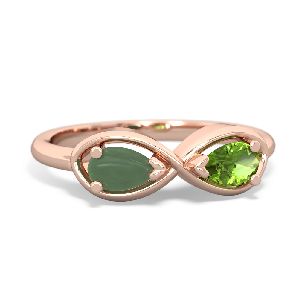 Jade Infinity 14K Rose Gold ring R5050