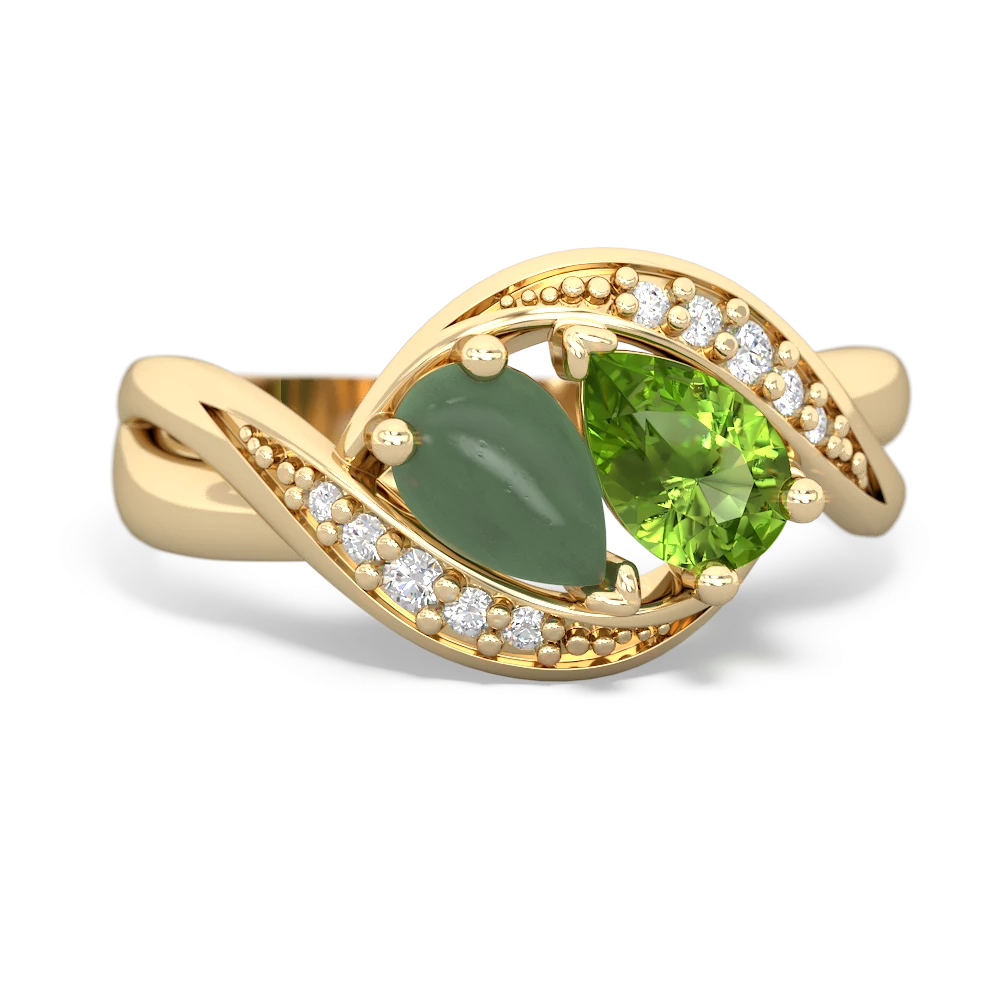 Jade Summer Winds 14K Yellow Gold ring R5342