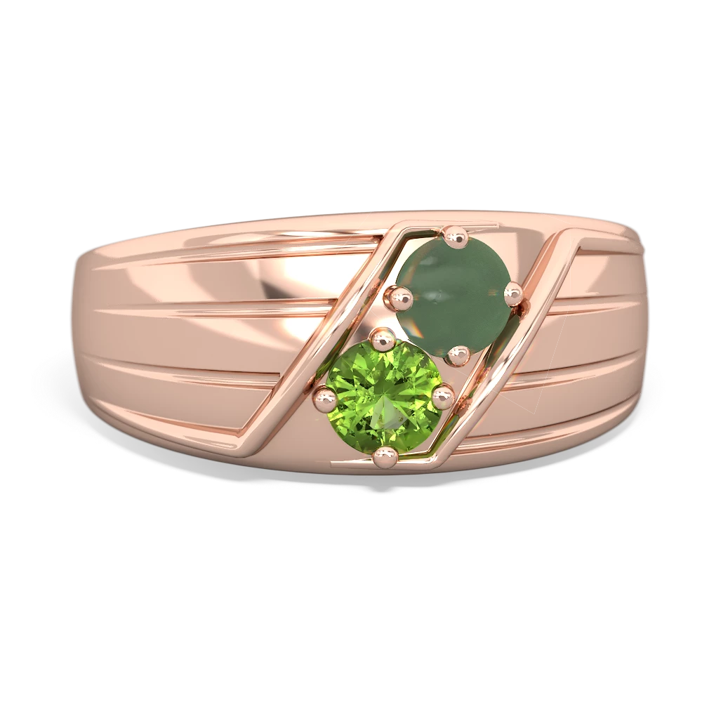 Jade Men's Streamline 14K Rose Gold ring R0460