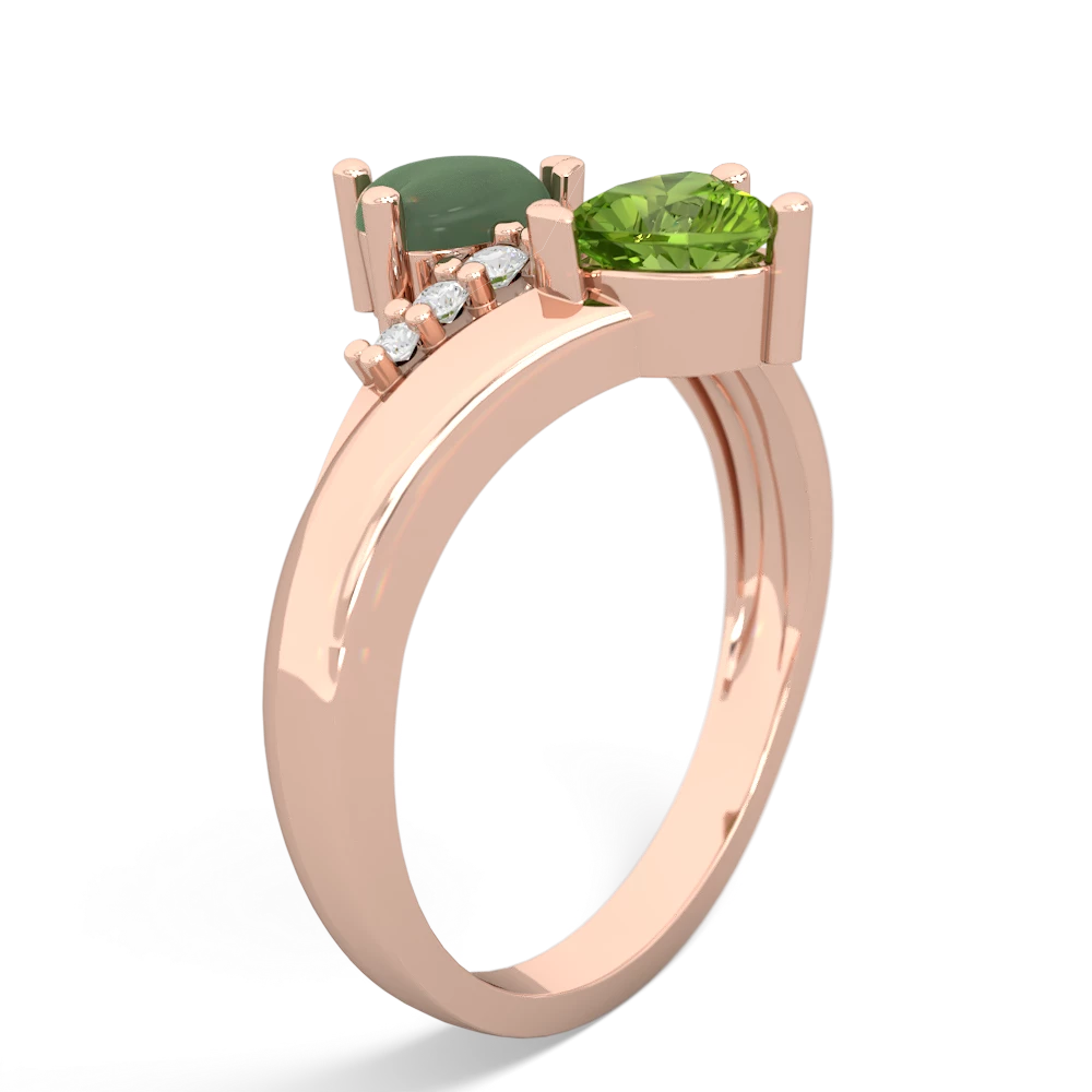 Jade Heart To Heart 14K Rose Gold ring R2064