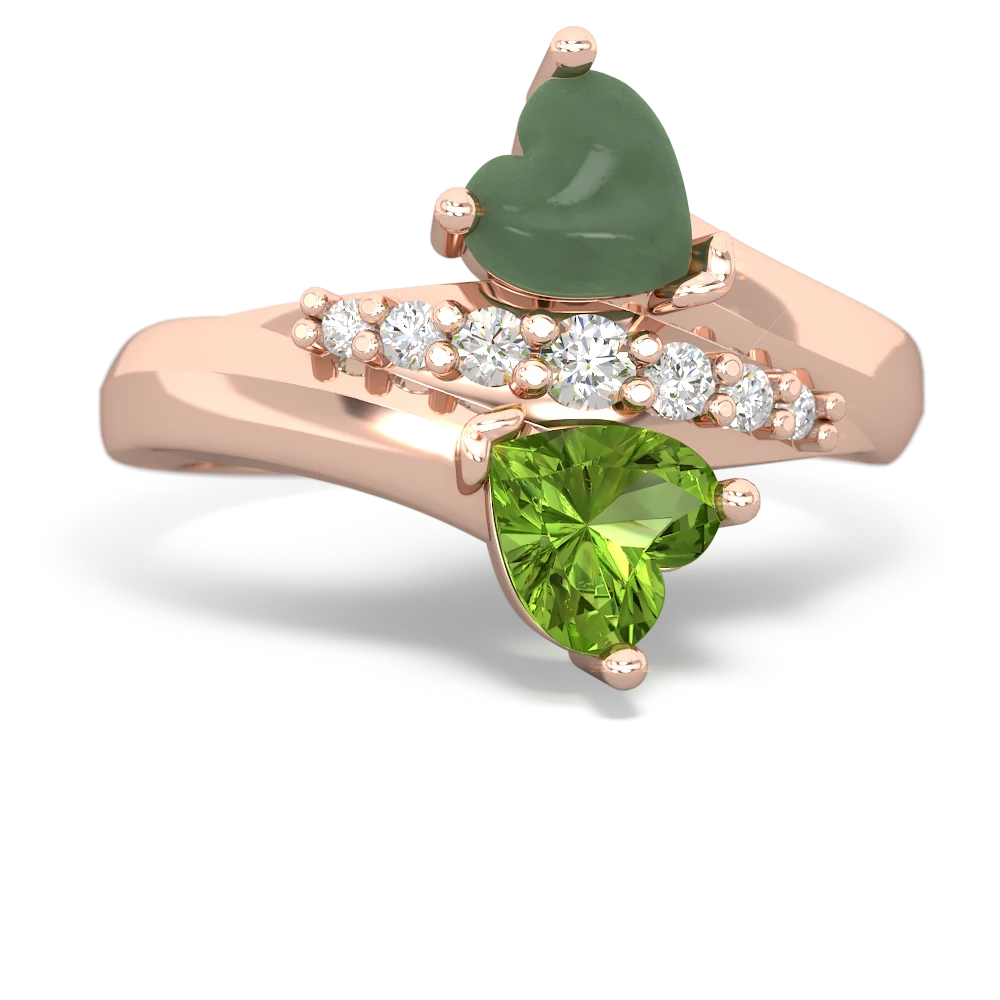 Jade Heart To Heart 14K Rose Gold ring R2064