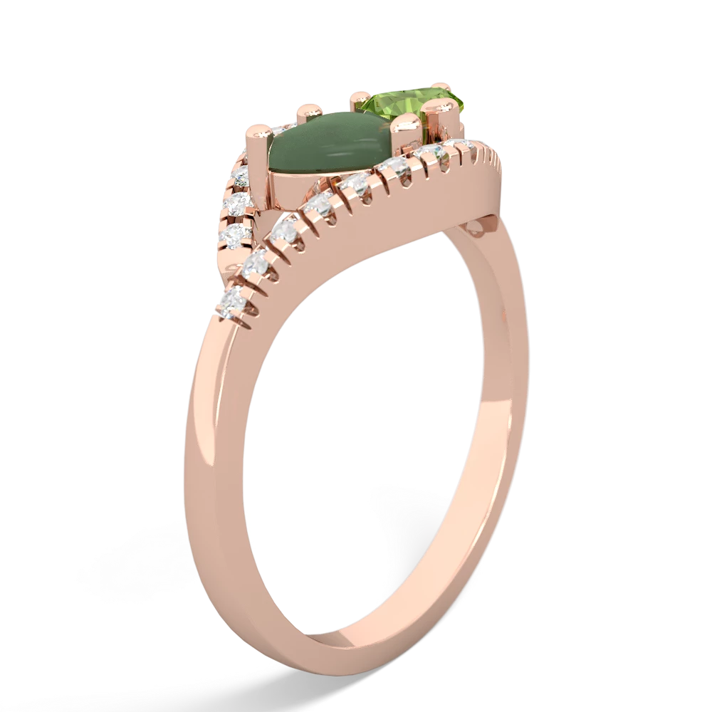 Jade Mother And Child 14K Rose Gold ring R3010