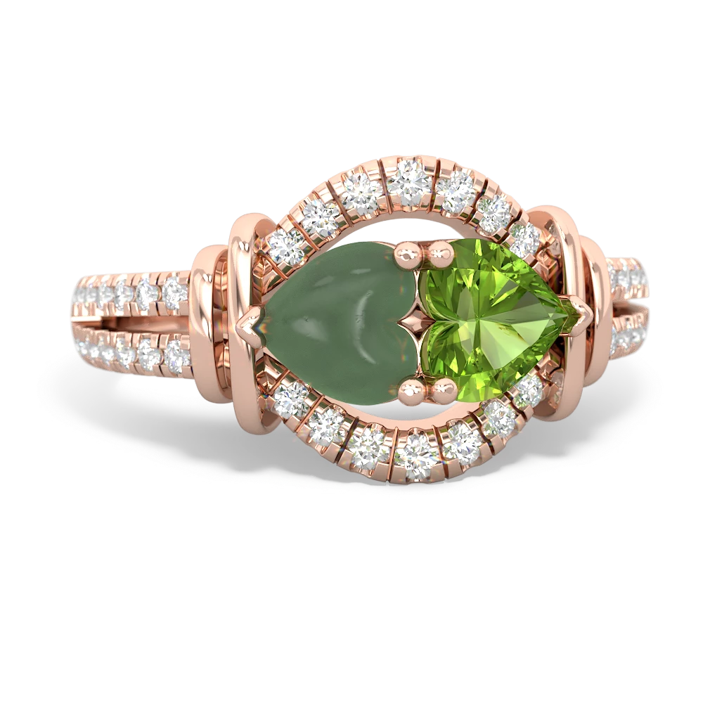 Jade Art-Deco Keepsake 14K Rose Gold ring R5630