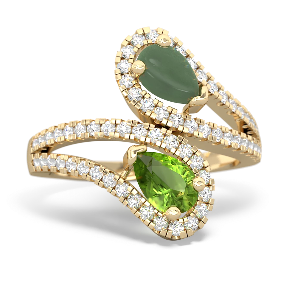 Jade Diamond Dazzler 14K Yellow Gold ring R3000