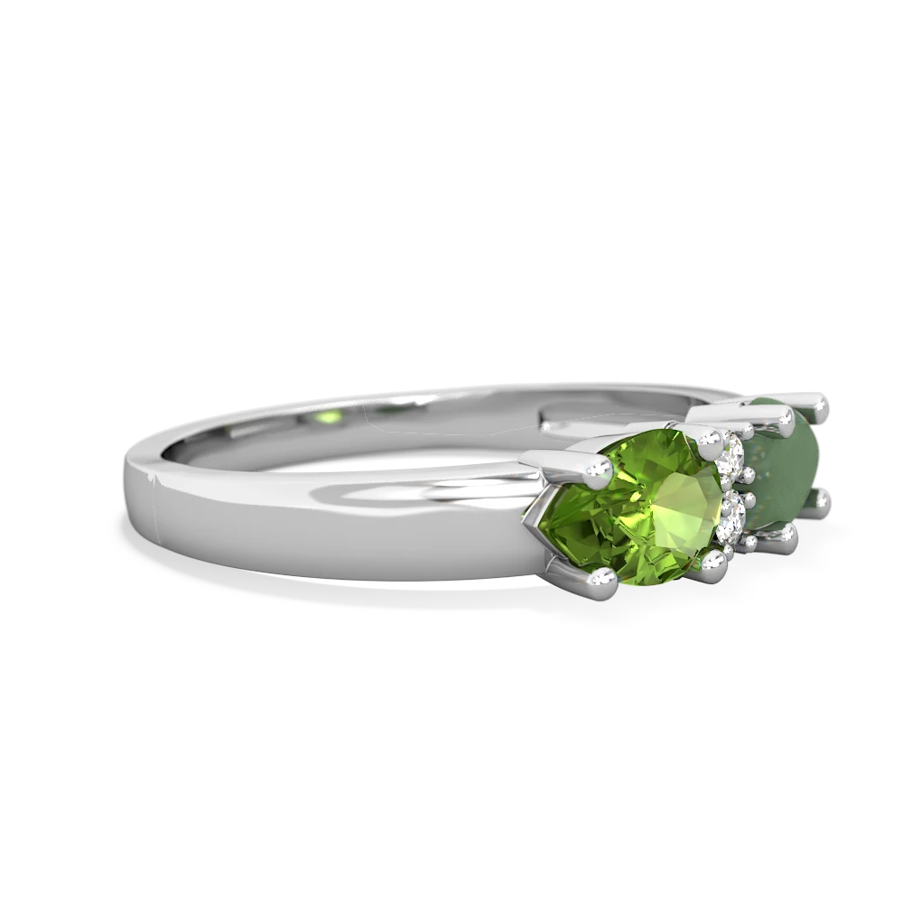 Jade Pear Bowtie 14K White Gold ring R0865