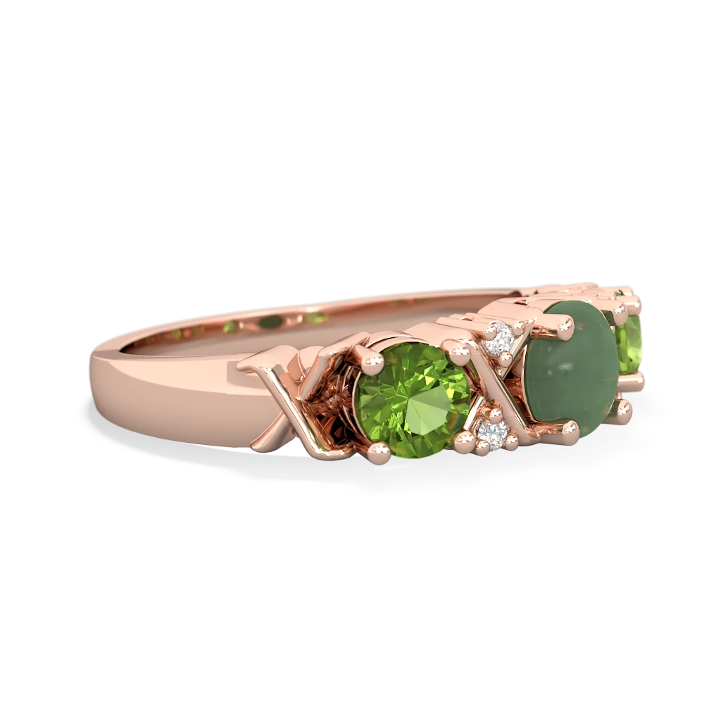 Jade Hugs And Kisses 14K Rose Gold ring R5016