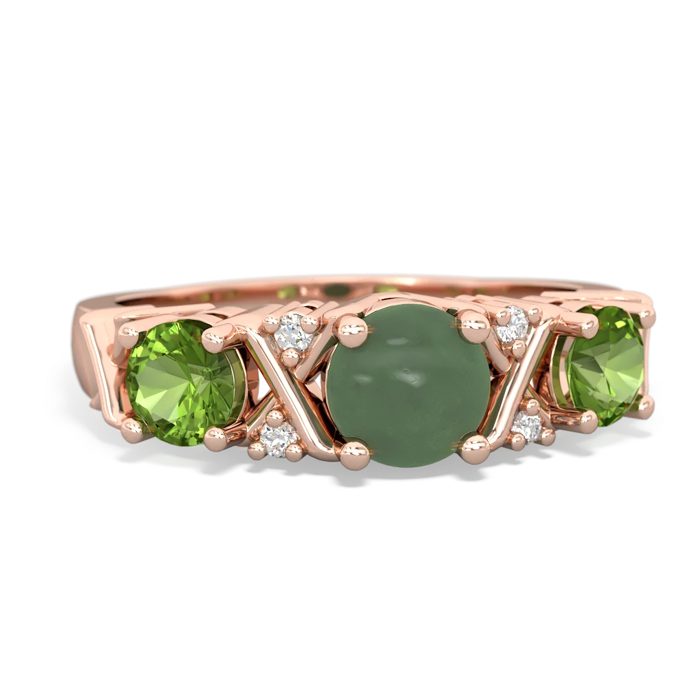 Jade Hugs And Kisses 14K Rose Gold ring R5016