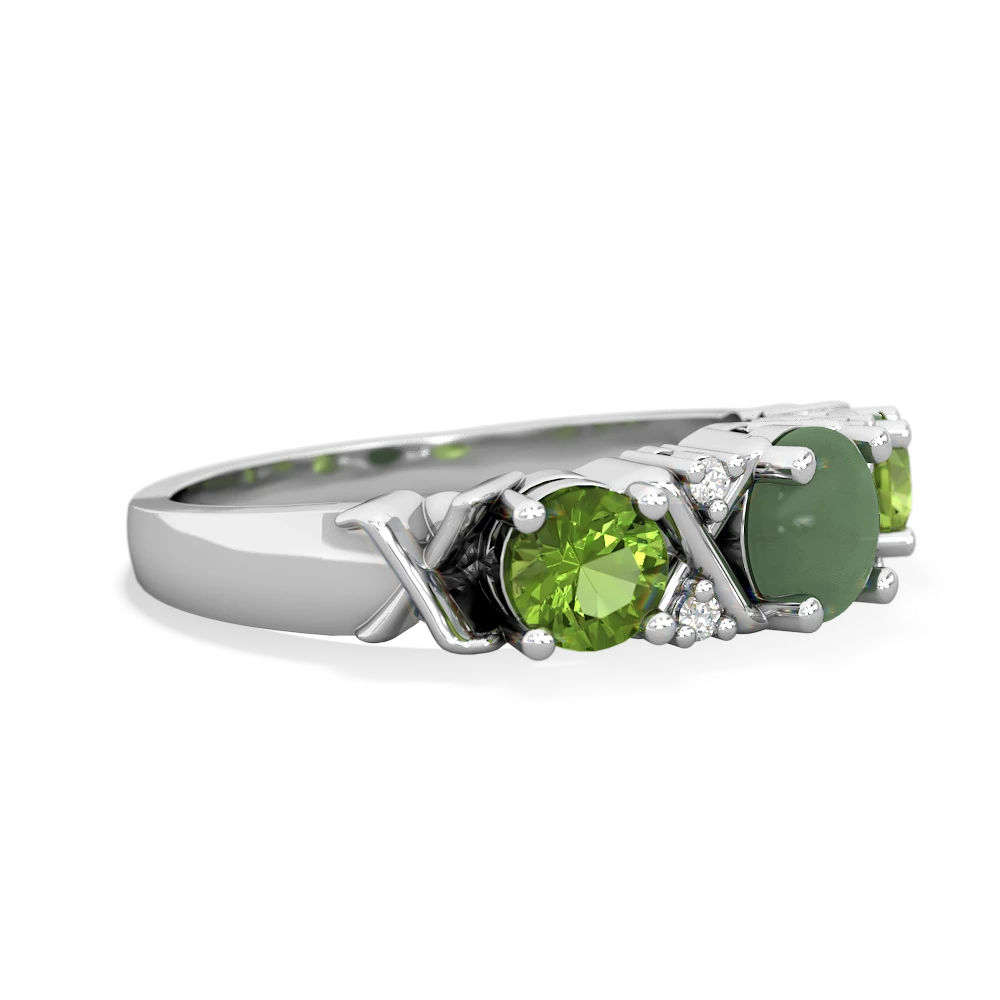 Jade Hugs And Kisses 14K White Gold ring R5016