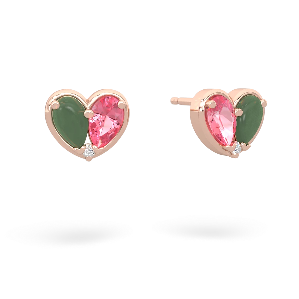 Jade 'Our Heart' 14K Rose Gold earrings E5072