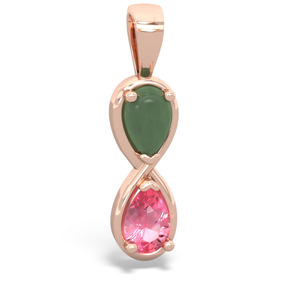 Jade Infinity 14K Rose Gold pendant P5050