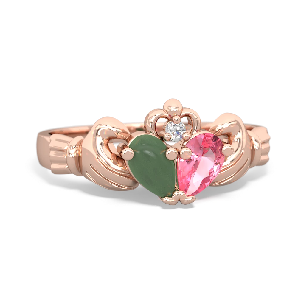 Jade 'Our Heart' Claddagh 14K Rose Gold ring R2388