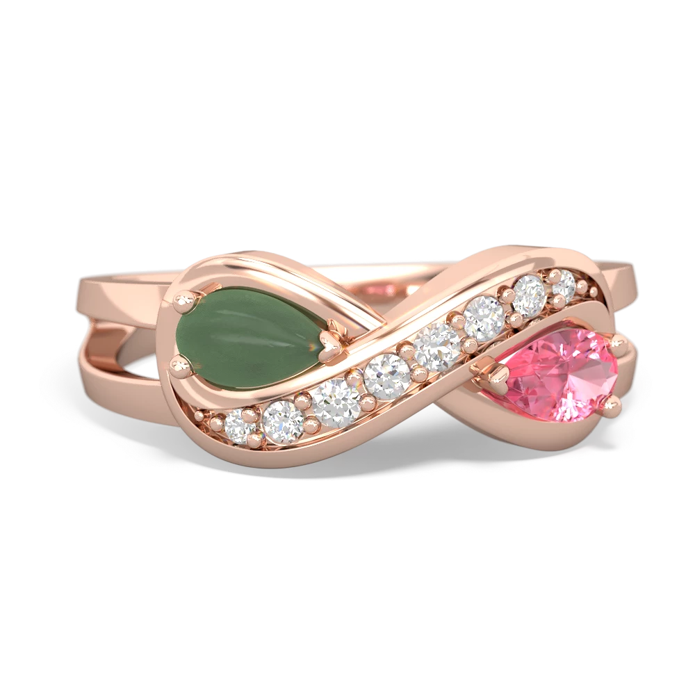 Jade Diamond Infinity 14K Rose Gold ring R5390