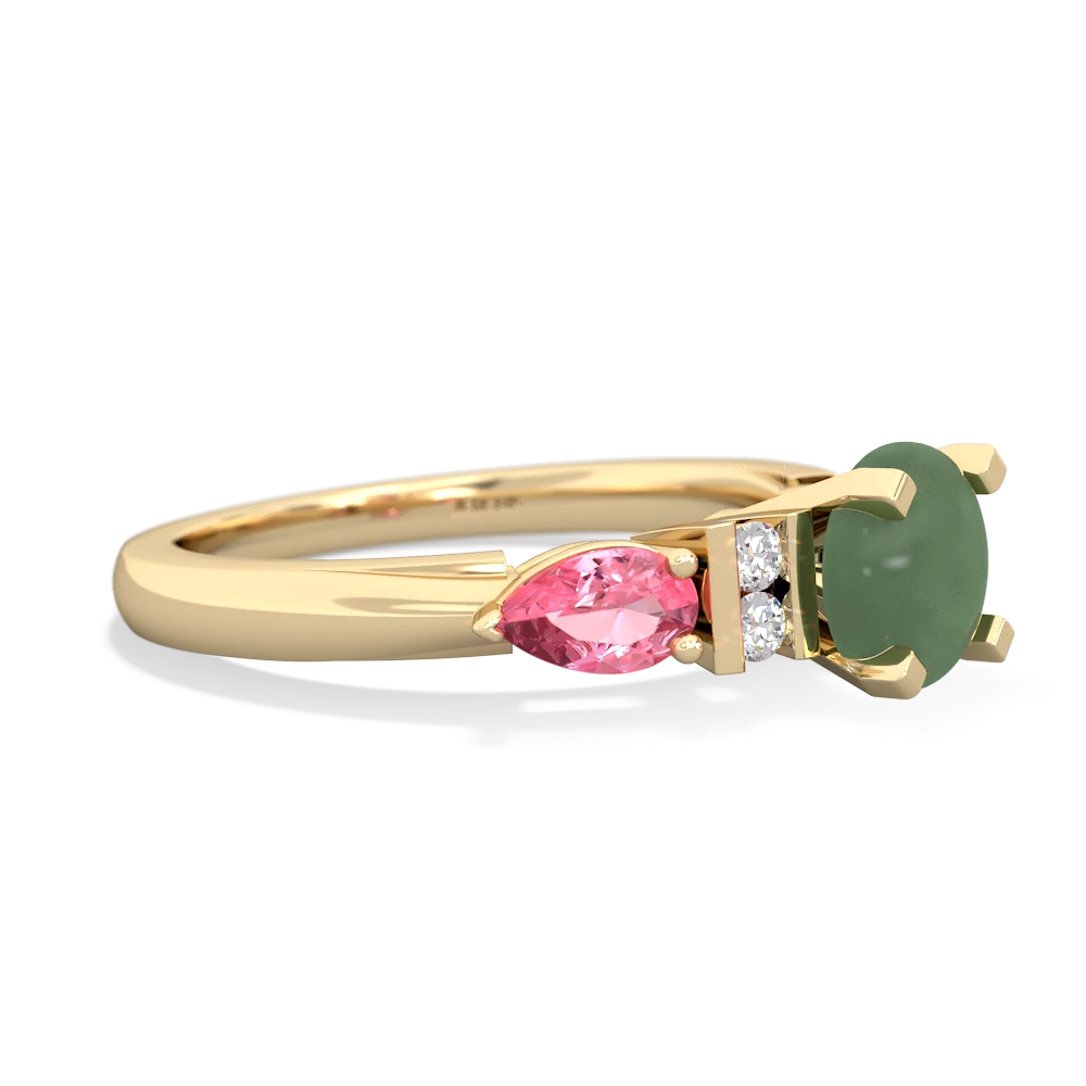 Jade 6Mm Round Eternal Embrace Engagement 14K Yellow Gold ring R2005