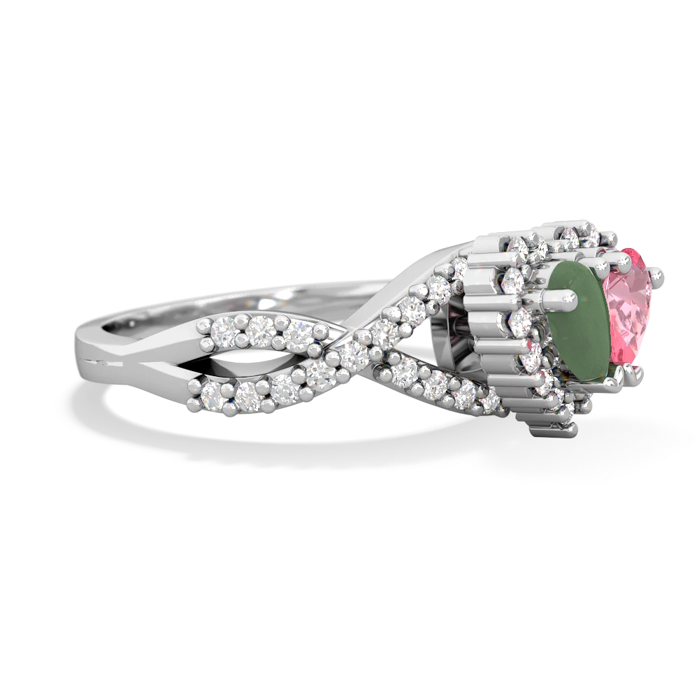 Jade Diamond Twist 'One Heart' 14K White Gold ring R2640HRT