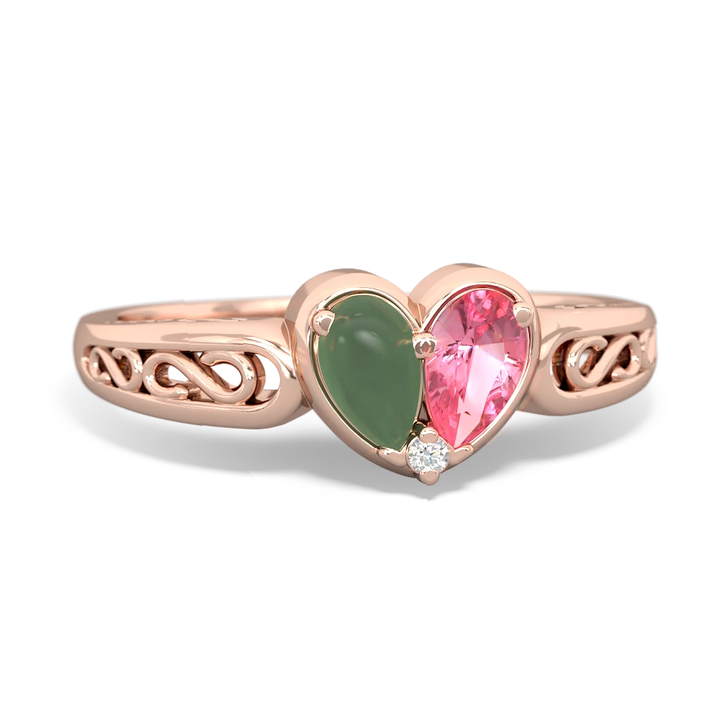 Jade Filligree 'One Heart' 14K Rose Gold ring R5070