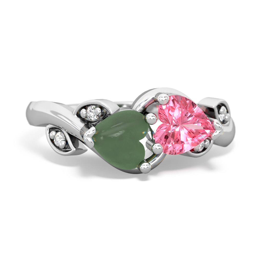 Jade Floral Elegance 14K White Gold ring R5790