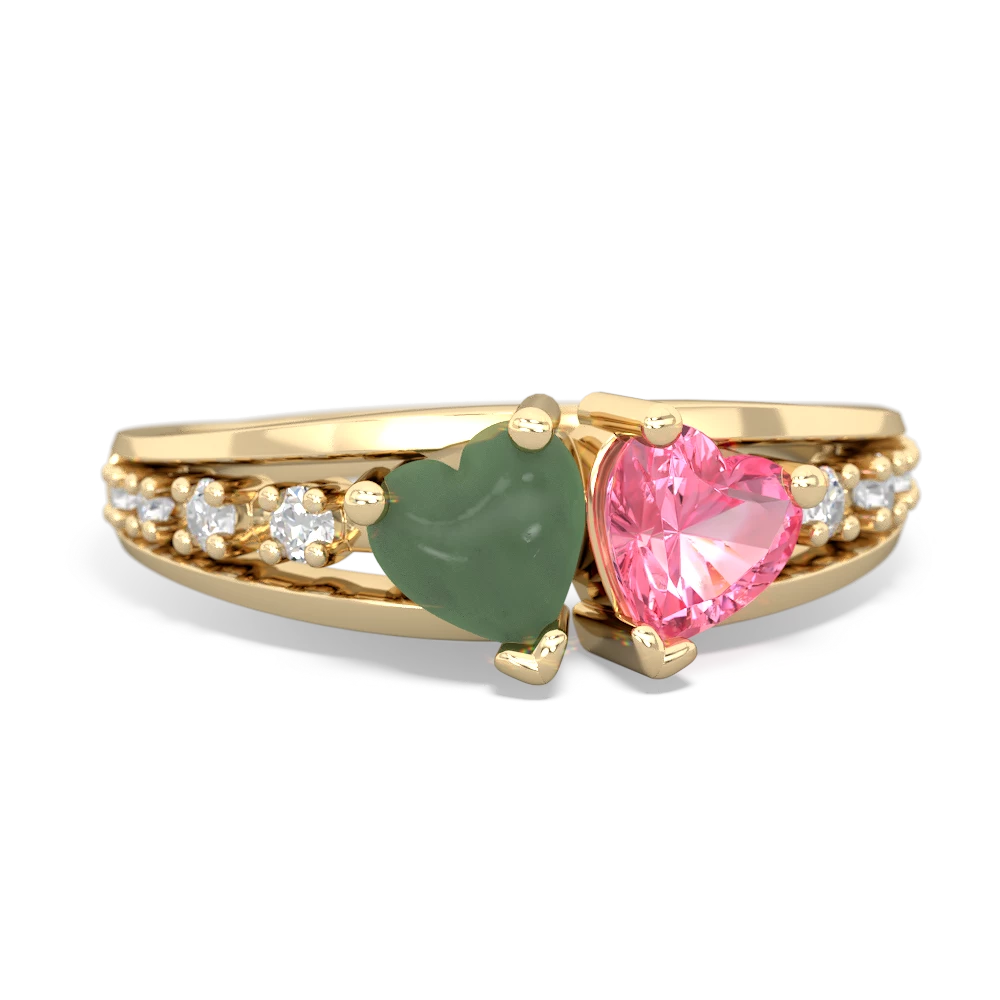 Jade Heart To Heart 14K Yellow Gold ring R3342