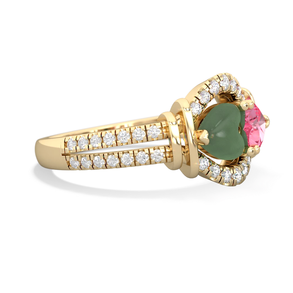 Jade Art-Deco Keepsake 14K Yellow Gold ring R5630