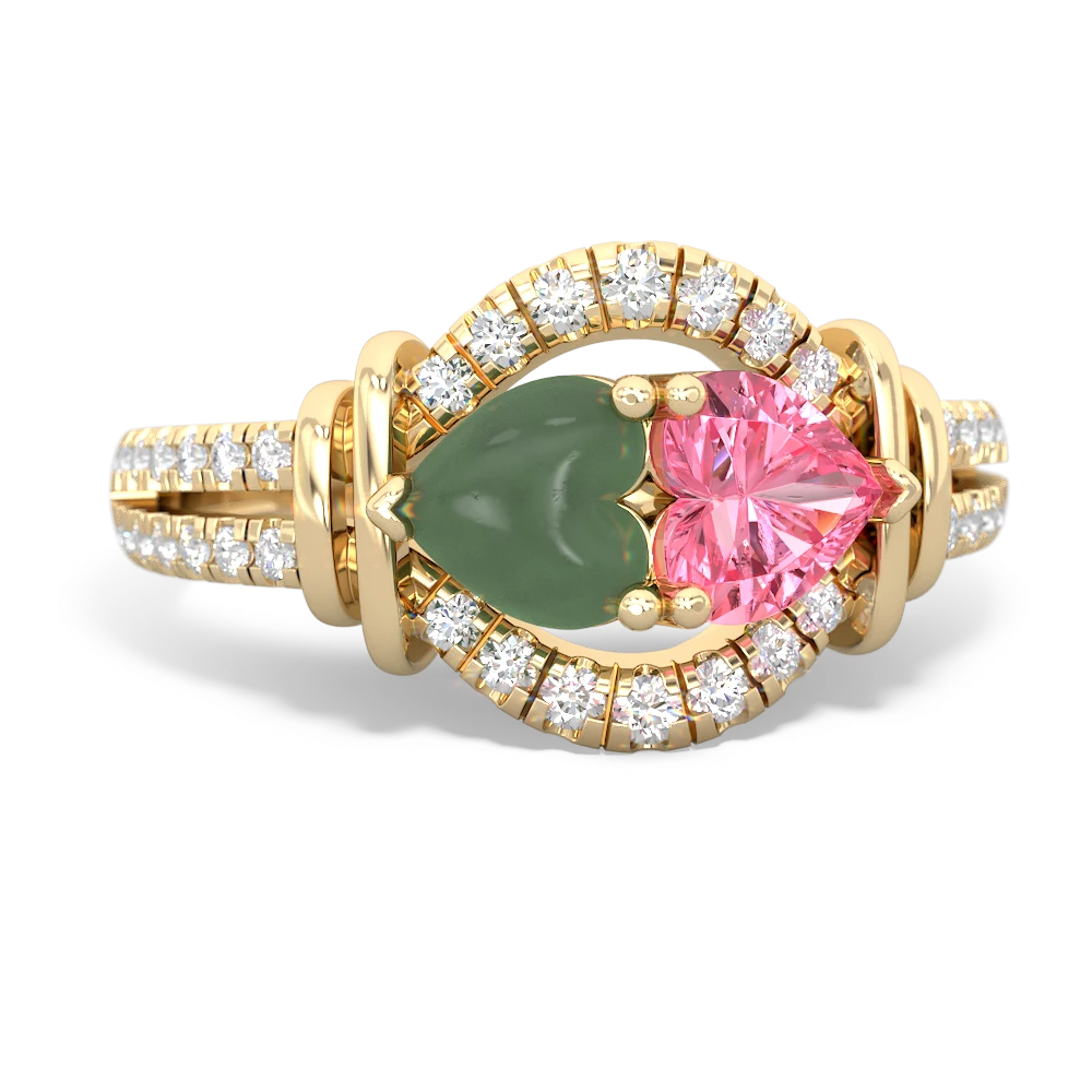 Jade Art-Deco Keepsake 14K Yellow Gold ring R5630