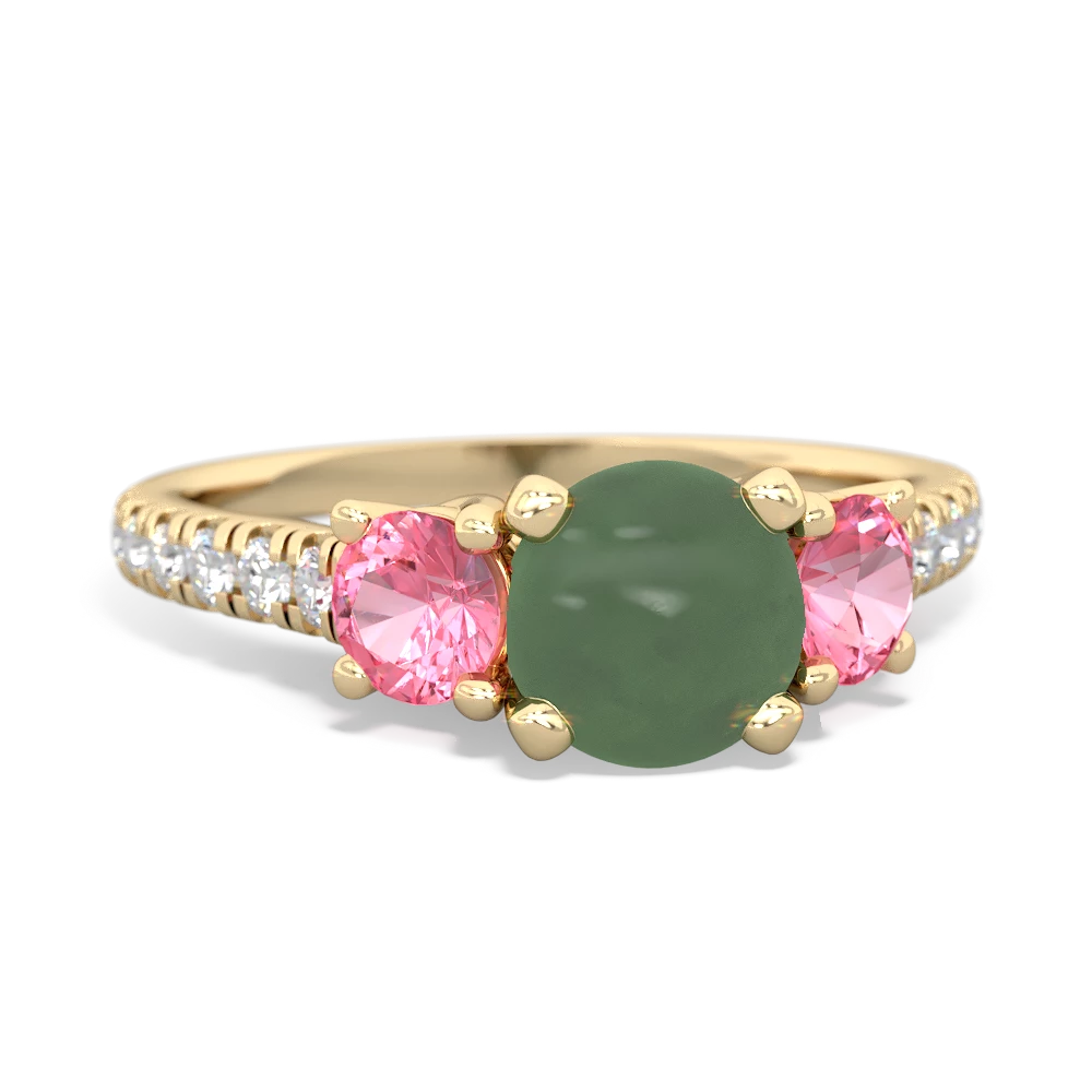 Jade Pave Trellis 14K Yellow Gold ring R5500