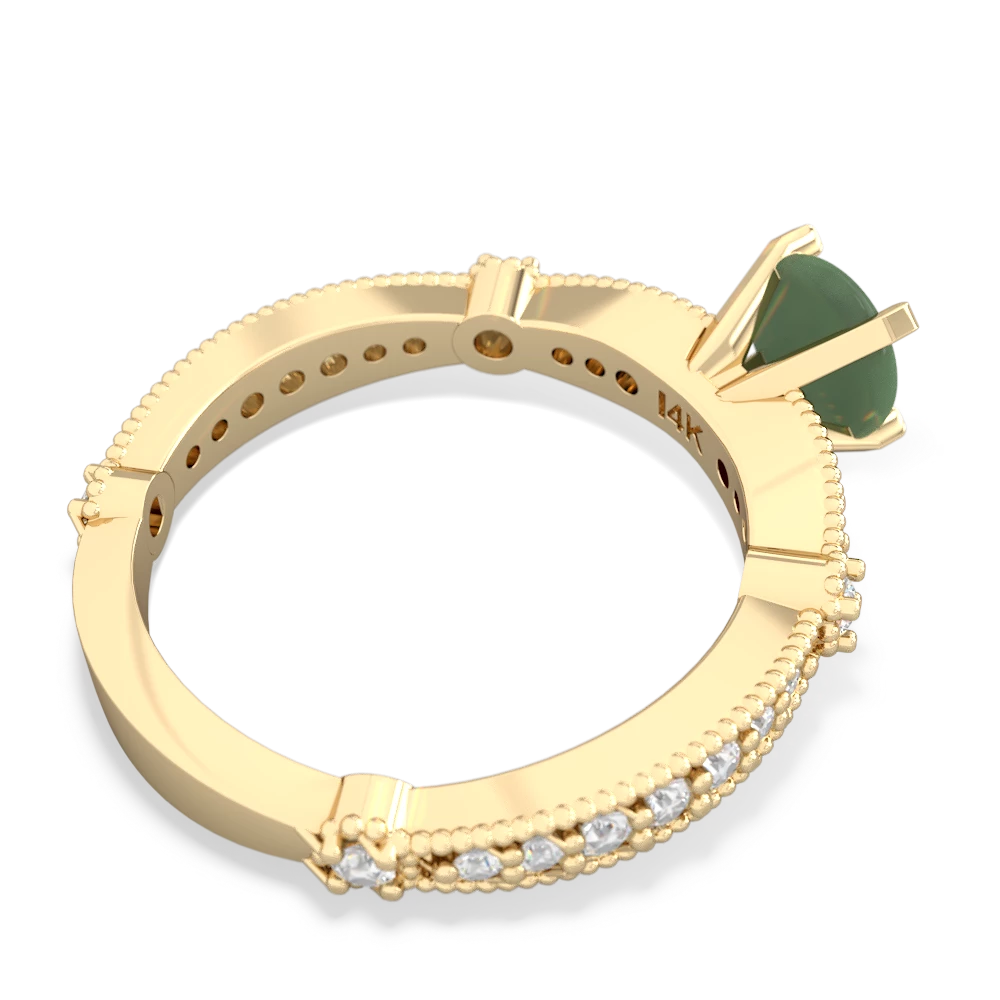 Jade Sparkling Tiara 6Mm Round 14K Yellow Gold ring R26296RD