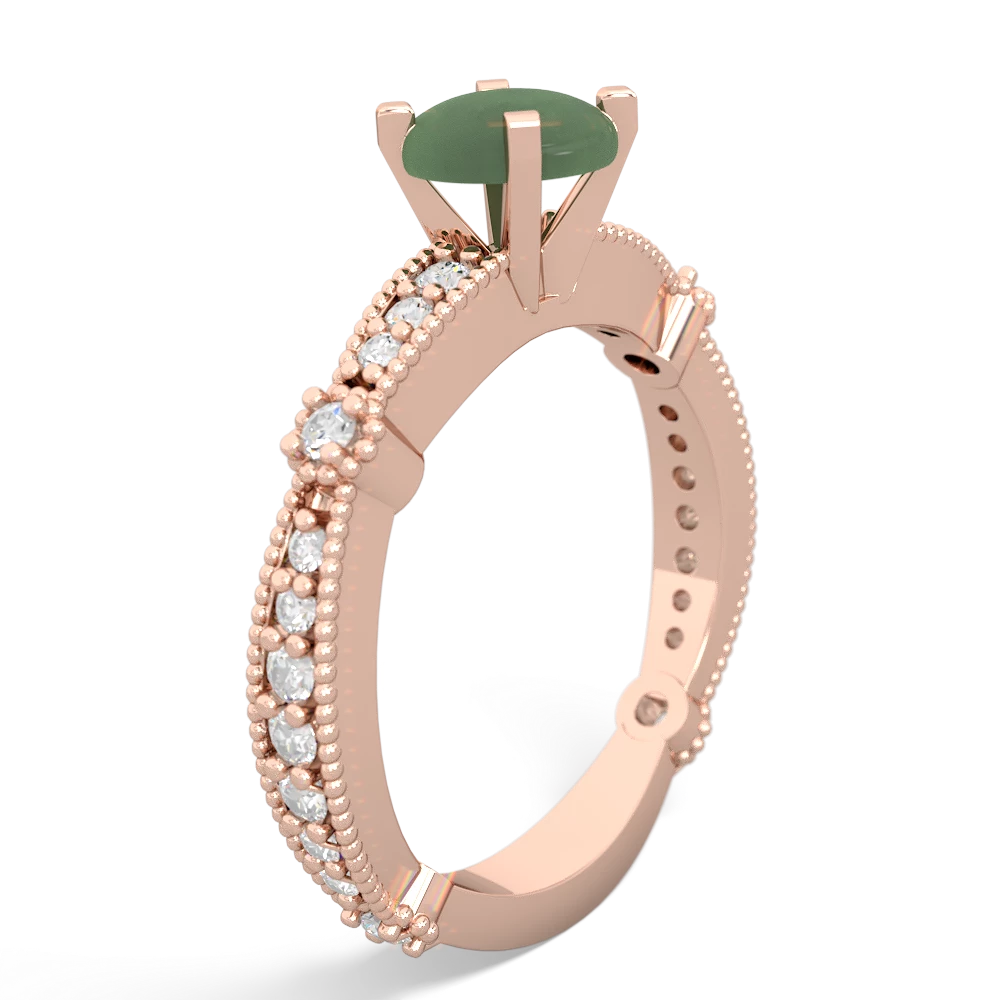 Jade Sparkling Tiara 6Mm Round 14K Rose Gold ring R26296RD