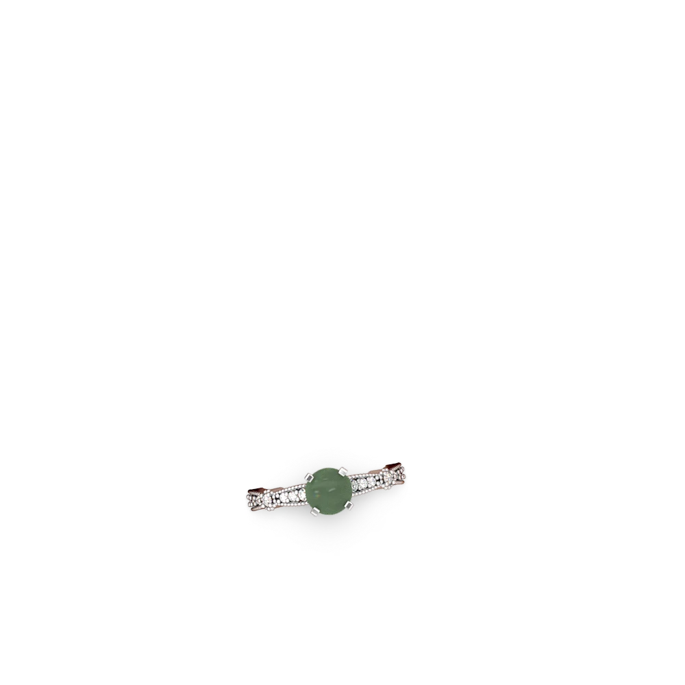 Jade Sparkling Tiara 6Mm Round 14K White Gold ring R26296RD