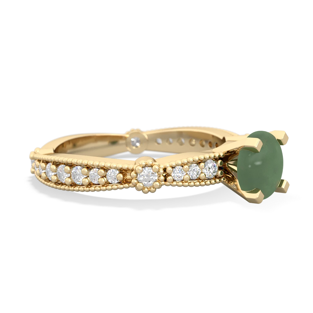 Jade Sparkling Tiara 6Mm Round 14K Yellow Gold ring R26296RD