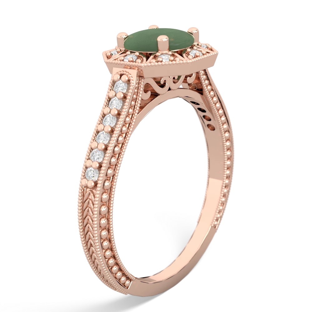 Jade Art-Deco Starburst 14K Rose Gold ring R5520