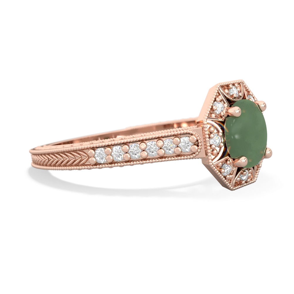 Jade Art-Deco Starburst 14K Rose Gold ring R5520