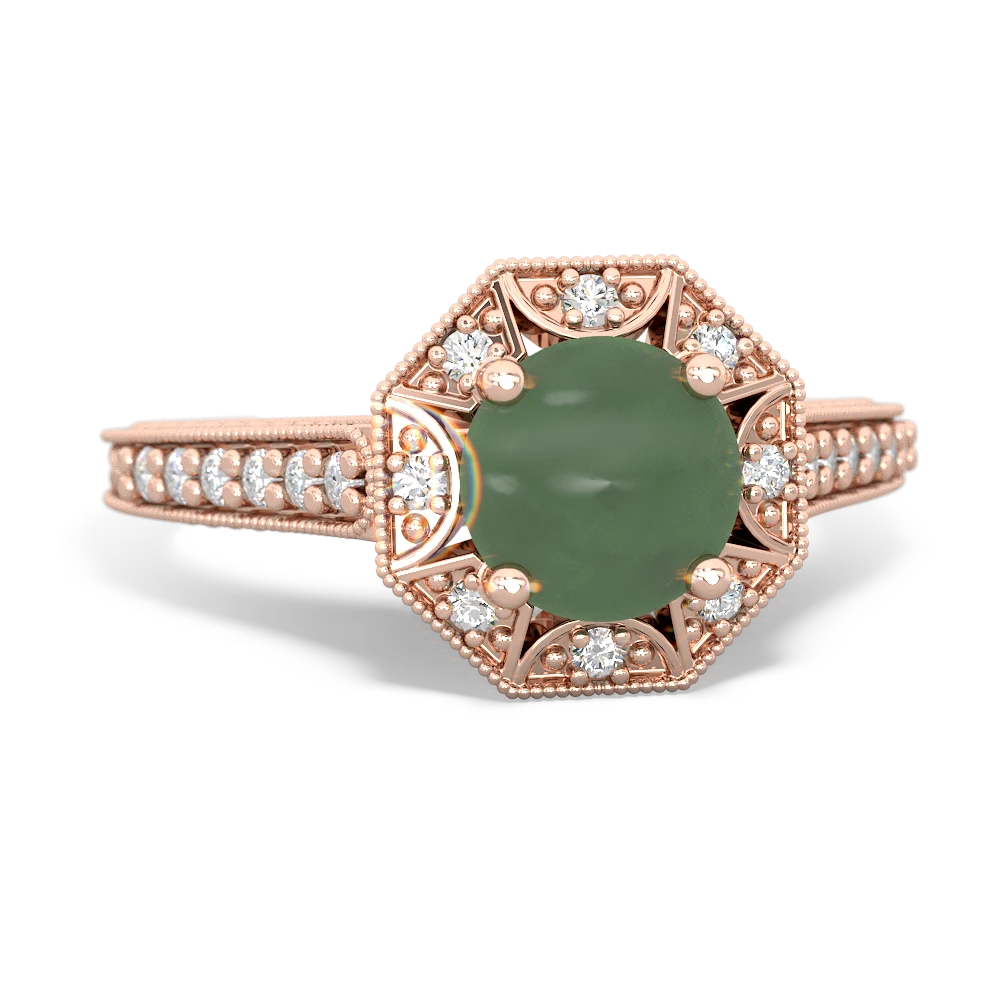 Jade Art-Deco Starburst 14K Rose Gold ring R5520