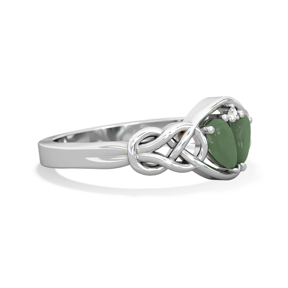 Jade Celtic Love Knot 14K White Gold ring R5420